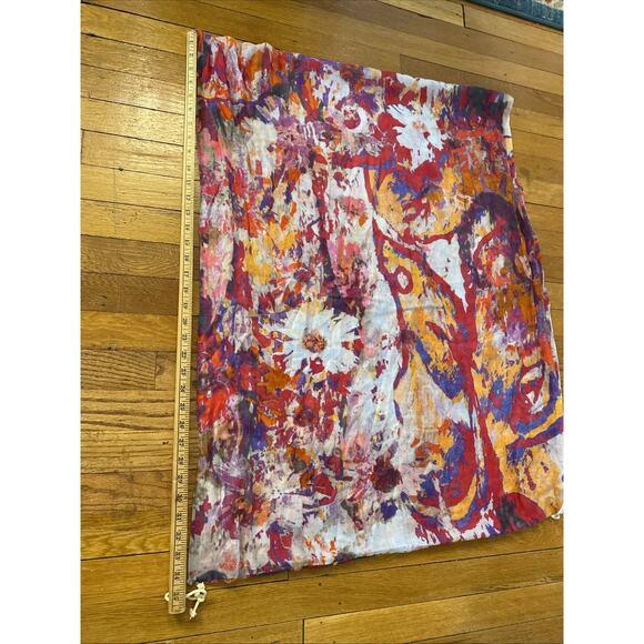 Saachi Infinity Scarf One Size Colorful Floral Art To Wear Bohemian 100% Modal - Picture 7 of 8